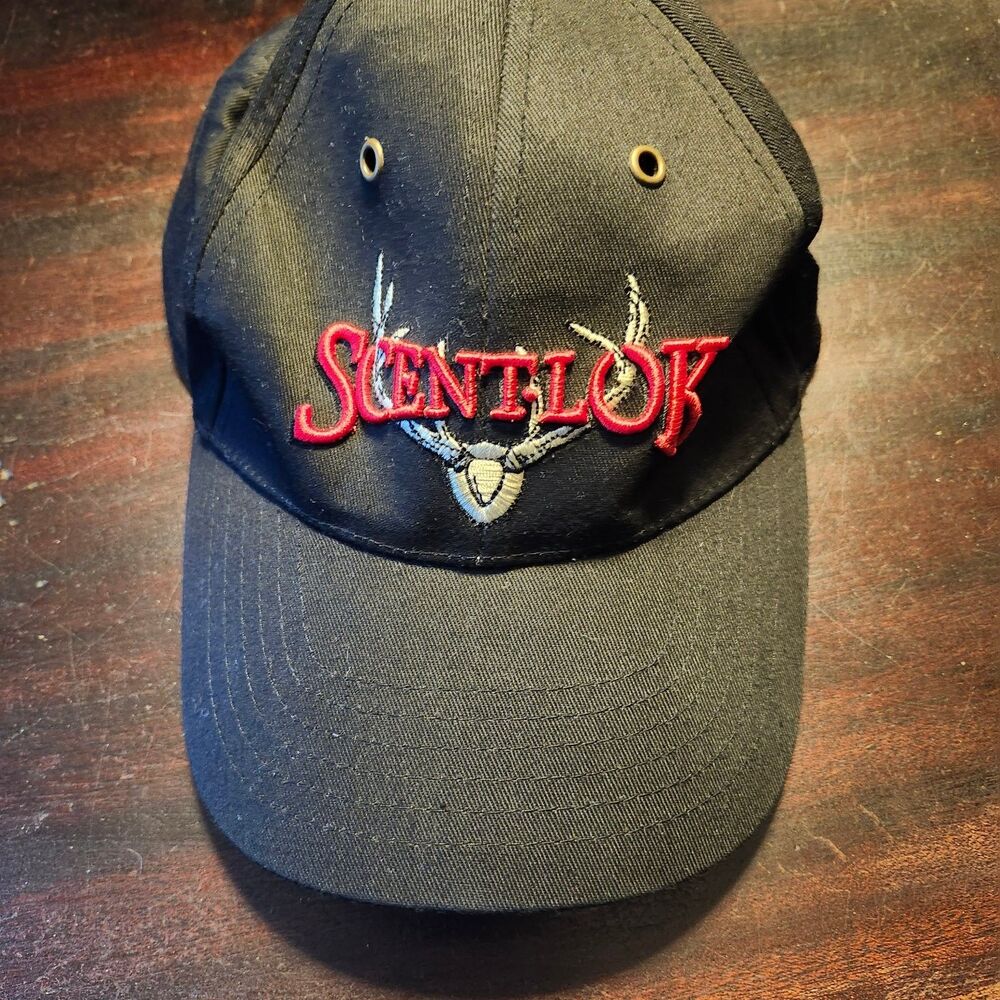 ScentLok Baseball Cap Men's Adjustable Black Red Antler Logo Hunting Outdoors